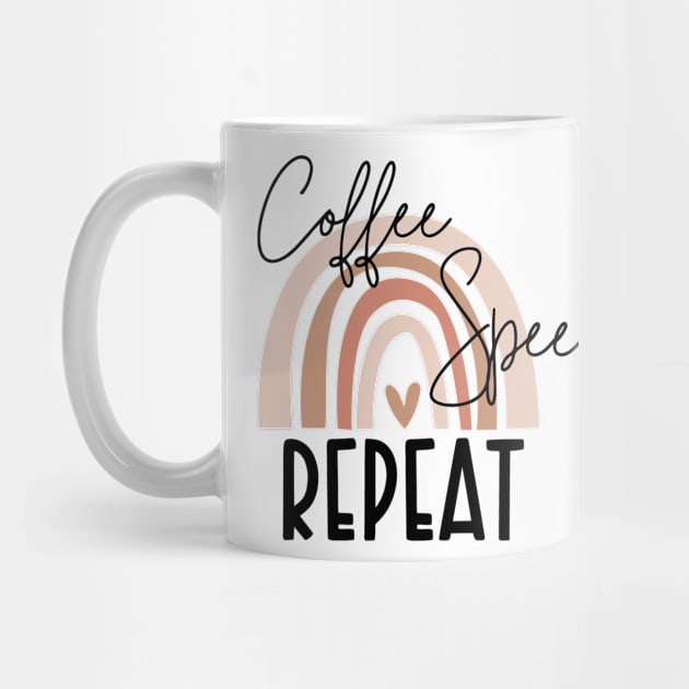 Funny Coffee Speech Repeat - Coffee Speech Therapy - Coffee SLP Sign by WassilArt